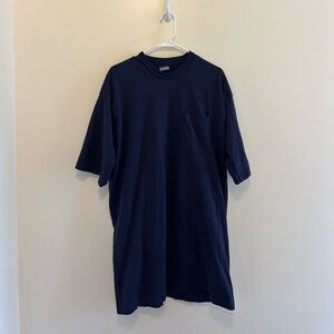 Honors Vintage Navy Blue Basic Pocket Single Stitch T-Shirt
